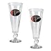 Atlanta Falcons NFL 2pc Pilsner Glass Set with Football on stem - Oval Logo Image