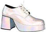 Adult's Silver Disco Platform Shoes (Size:Medium 10-11)
