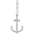 14K White Gold Diamond Anchor Charm - 0.12 Ct.