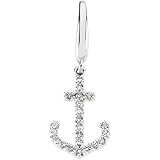 14K White Gold Diamond Anchor Charm - 0.12 Ct.