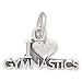 Sterling Silver Charm .375 in tall I Love Gymnastics