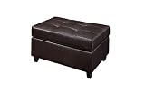 Bobkona Jr. Faux Leather Ottoman in Brown Color
