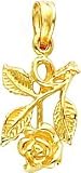 14K Gold Rose Charm
