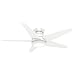 Casablanca 59021 Isotope 52-Inch 5-Blade Single Light Ceiling Fan, Snow White with Snow White Blades and Cased White Glass Bowl Light