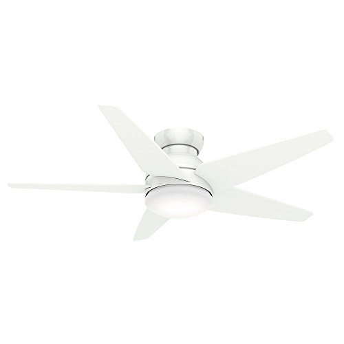 Casablanca 59021 Isotope 52-Inch 5-Blade Single Light Ceiling Fan, Snow White with Snow White Blades and Cased White Glass Bowl Light