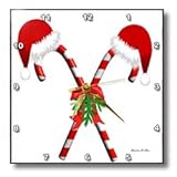 Candy Canes and Santa Hats - 10x10 Wall Clock
