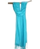 Soft and Silky Beautiful Viscose Pashmina Turquoise Shawl/ Wrap 28" X 78"