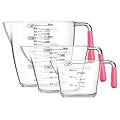 Kitchen Craft Colourworks Measuring Jug Set, Pink, Set of 3