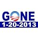 Anti Obama "GONE" 1-20-2013 1-20-13 MAGNETIC bumper sticker decal