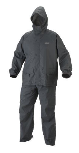 Coleman mens 35mm pvc/poly rain suit, gray, x-large