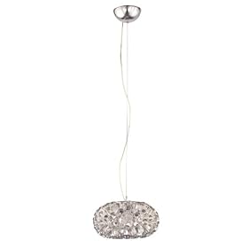 Eglo 89062A Rebell, Brushed Aluminum Crystal Foil, 1-Light Pendant Light Fixture by Eglo