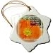 Framed Buddha He is Able Poppy Flower Inspirational Quotes - 3 Inch Snowflake Porcelain Ornament