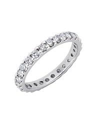 14K White Gold 1.17cttw Round Eternity Prong Set Diamond Ring Band