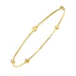 14K Yellow Gold Diamond Accent Bangle Bracelet - 8 inches