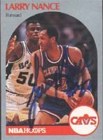 Larry Nance, Cleveland Cavaliers, 1990 Hoops Autographed Card