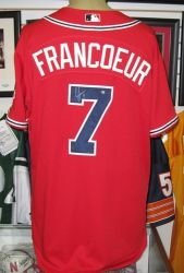 Jeff Francoeur Autographed/Hand Signed Game-Used Atlanta Braves Red Jersey