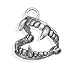 Sterling Silver Charm Vampire Fangs 3d Moves Comes with a Split Ring