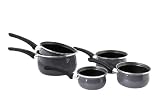 Crealys - 508398 - Série 5 Casseroles en Acier Revêtu - 12 / 14 / 16 / 18 / 20 cm