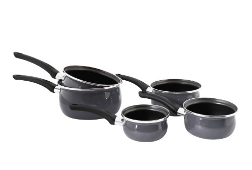 Crealys - 508398 - Série 5 Casseroles en Acier Revêtu - 12 / 14 / 16 / 18 / 20 cm