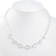 Handmade Faceted Crystal Necklace With Silver Beads
