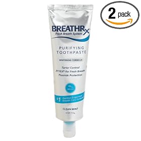 BreathRx Purifying Whitening Toothpaste, 4-Ounce Tubes (Pack of 2)