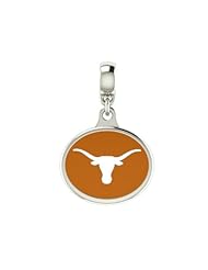 Texas Longhorns UT Collegiate Drop Charm Fits Most European Style Bracelets Including Chamilia, Zable and More. Fast Shipping. Officially Licensed
