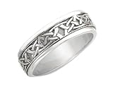 Ladies 6.75mm Fancy Wedding Band in 14K White Gold