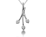 0.30CTW Diamond Three Stone Leaf Pendant in Platinum