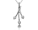 0.30CTW Diamond Three Stone Leaf Pendant in Palladium