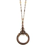 Ornate Magnifying Glass Copper Tone Necklace