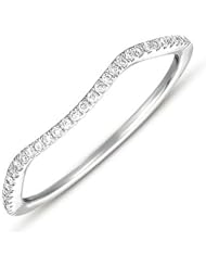 14K White Gold 0.1cttw Round Diamond Ring Band