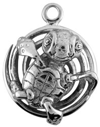 Floating Turtle Pewter Pendant Necklace