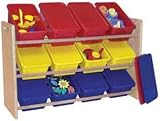 See and Store Toy Rack with 12 Bins with Lids-