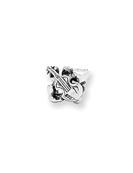 Violin, Guitar and Saxophone Charm in Silver for 3mm Bracelets