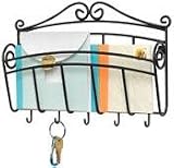 Spectrum Diversified 37510 Black Metal Wall Mount Scroll Single Letter and Key Holder