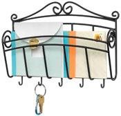 Spectrum Diversified 37510 Black Metal Wall Mount Scroll Single Letter and Key Holder