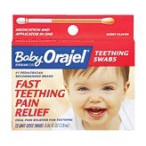 Baby Orajel Teething Pain Relief, Fast, Teething Swabs, Berry Flavor, 12 ct.