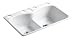 KOHLER K-6626-6U-0 Langlade Smart Divide Undercounter Kitchen Sink, White