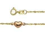 9-10 14k Yellow and Rose Gold Ankle Bracelet