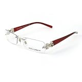 Dolce & Gabbana 1158b Silver / Red Frame Rimless Eyeglasses, 53mm