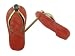 Red Jade Flip-Flop Single Diamond Strap Sandal Earrings, 14k Gold