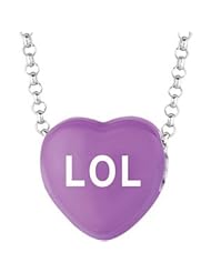 Sweethearts Enamel "LOL" Heart on 16" Necklace Pendant with Gift Box