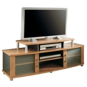 Contemporary Style Honeydew Finish LCD/Plasma TV stand