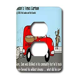 Londons Times Funny Bugs and Slugs Cartoons - Most Unpopular Insect In Town - Light Switch Covers - 2 plug outlet cover
