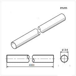 Creform SC6-2500-MMA-MLB Indoor/Outdoor Handrail Indoor/Outdoor Stainless Steel Handrail Pipe Metallic Light Brown