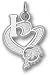 Miami Dolphins Solid Sterling Silver ''I Heart'' Dolphin Logo 1/2'' Pendant