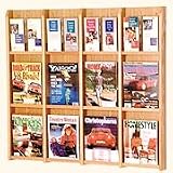 Luggage Pros 12 Magazine/24 Brochure Oak & Acrylic Wall Display