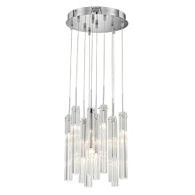Possini Euro Rectangular Clear Glass Tube Chandelier