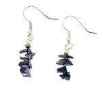 Lapis Lazuli Chip Earrings - Silver Plated