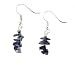 Lapis Lazuli Chip Earrings - Silver Plated